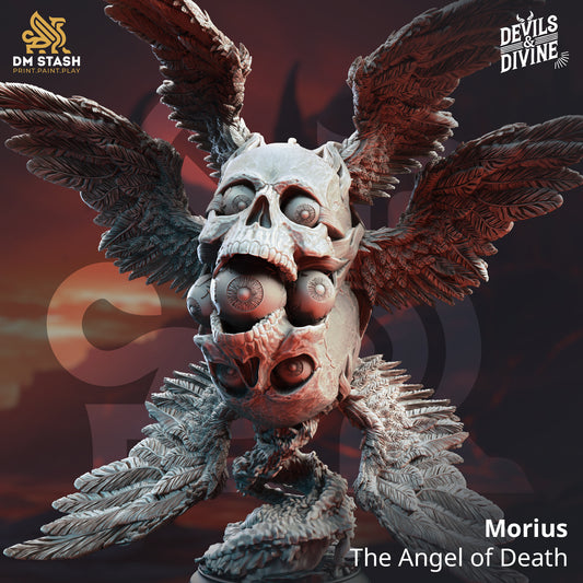 Morius Angel of Death D&D miniatuur - imposante dark angel met divine wings uit Feet First Into Hell campagne, premium DND miniaturen fantasy celestial boss voor TTRPG final encounters uit Nederland bij Quest & Craft