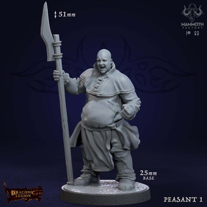 Peasant 1 D&D miniatuur - authentieke dorpsbewoner uit Abominable Beasts warband, hoogdetail resin DND miniaturen voor fantasy tabletop RPG van Quest & Craft
