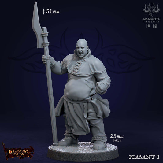 Peasant 1 D&D miniatuur - authentieke dorpsbewoner uit Abominable Beasts warband, hoogdetail resin DND miniaturen voor fantasy tabletop RPG van Quest & Craft
