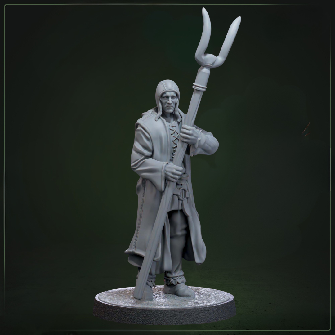 Peasant 3 D&D miniatuur - townfolk civilian uit Abominable Beasts collectie, TTRPG miniaturen voor Dungeons & Dragons van Quest & Craft

