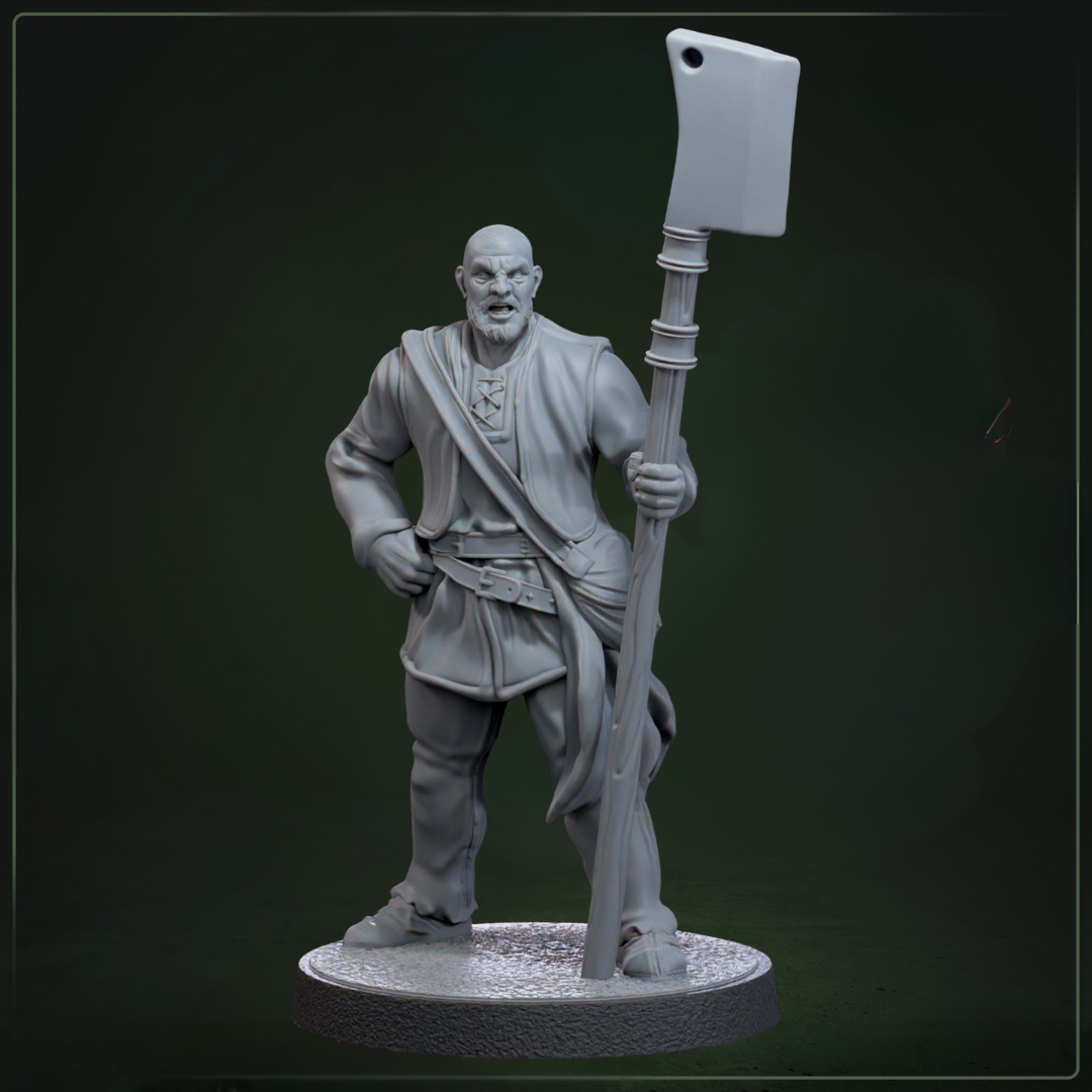 Peasant 4 D&D miniatuur - complete dorpsbewoners warband - quest en craft