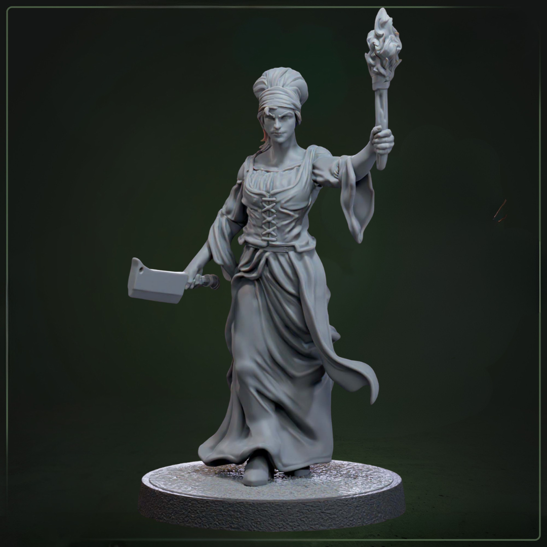 Peasant 5 D&D miniatuur - complete dorpsbewoners warband uit Abominable Beasts set, Nederlandse kwaliteit Quest & Craft miniaturen nederland voor village encounters
