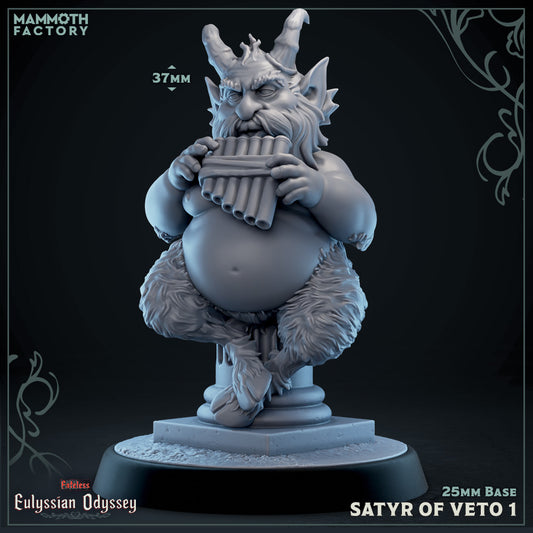 Satyrs of Veto 1 D&D miniatuur - palmfluit in hand-mythologische satyr warband model uit Eulyssian Odyssey collectie, hoogdetail resin DND miniaturen voor fantasy tabletop RPG van Quest & Craft
