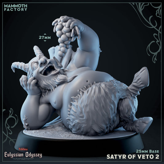 Satyrs of Veto 2 D&D miniatuur - druiventros in hand-speelse trickster satyr uit warband set, fantasy miniaturen voor mythologische encounters bij Quest & Craft
