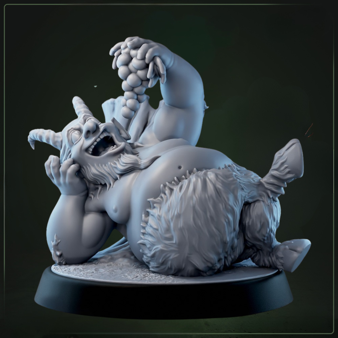 Satyrs of Veto 2 D&D miniatuur - druiventros in hand-speelse trickster satyr uit warband set, fantasy miniaturen voor mythologische encounters bij Quest & Craft
