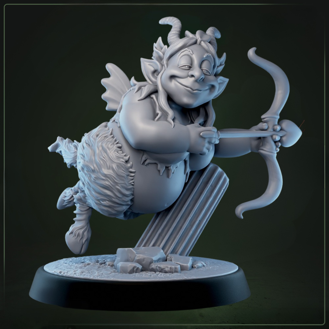 Satyrs of Veto 5 D&D miniatuur - hartjes boog vast - complete mythologische satyr warband uit Eulyssian Odyssey set, Nederlandse kwaliteit Quest & Craft miniaturen nederland voor fey wild encounters
