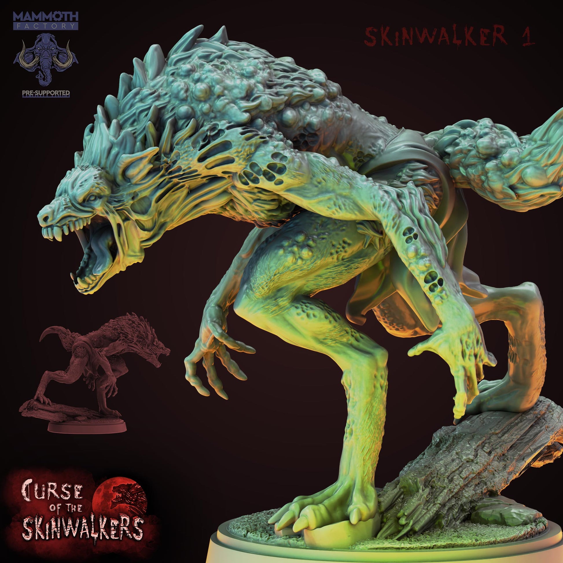 Skinwalker Lycanthrope D&D miniatuur - beestachtige weerwolf monster uit Complete Fantasy Miniaturen Collectie, hoogdetail resin DND miniaturen voor fantasy tabletop RPG van Quest & Craft
