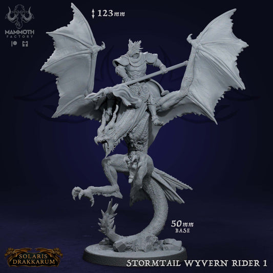 Drakkari Wyvern Riders 1 D&D miniatuur - elite drakenridder uit Solaris Drakkarum warband, hoogdetail resin DND miniaturen voor fantasy tabletop RPG van Quest & Craft
