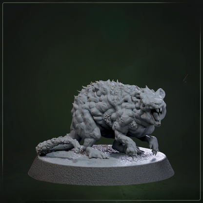 Tarr Rat D&D miniatuur - complete gecorrumpeerde dieren warband uit Abominable Beasts set, Nederlandse kwaliteit Quest & Craft miniaturen nederland voor Tarr corruption encounters
