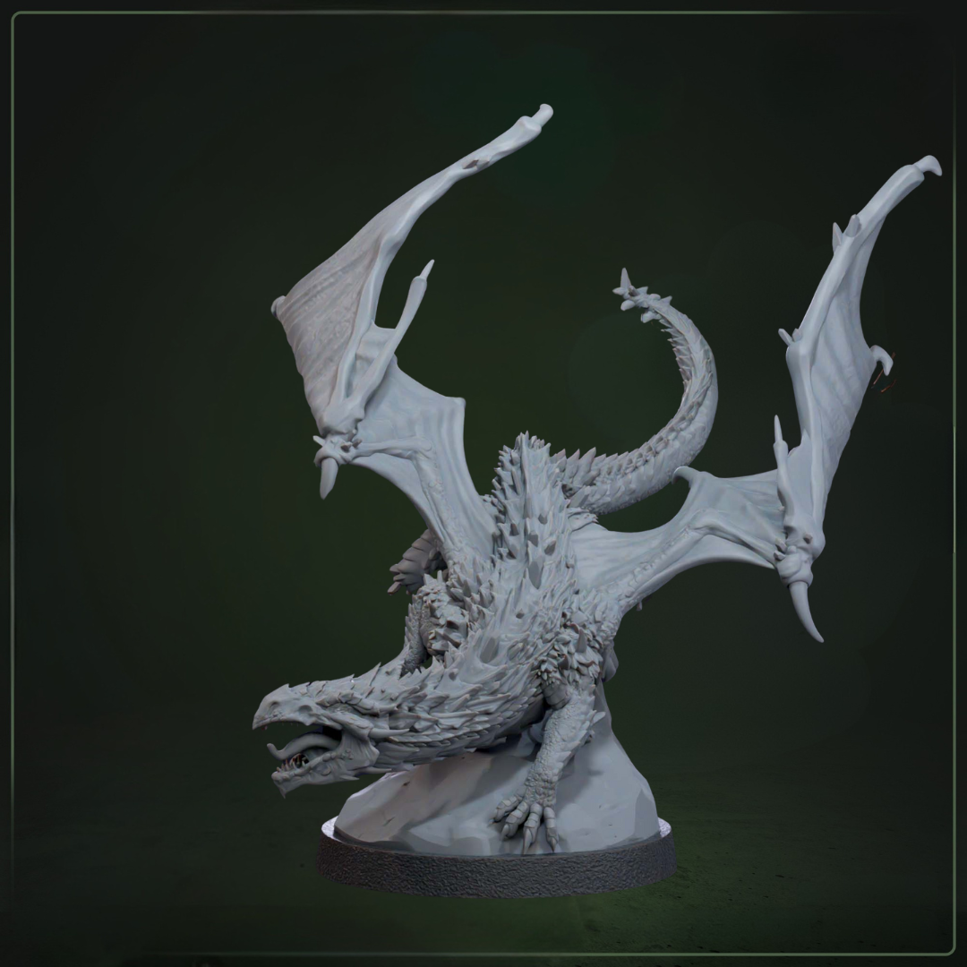 Tarralith Wyrmling D&D miniatuur - mysterieuze magie-etende draak uit Tarralith Dragon Evolution collectie, hoogdetail resin DND miniaturen voor fantasy tabletop RPG van Quest & Craft
