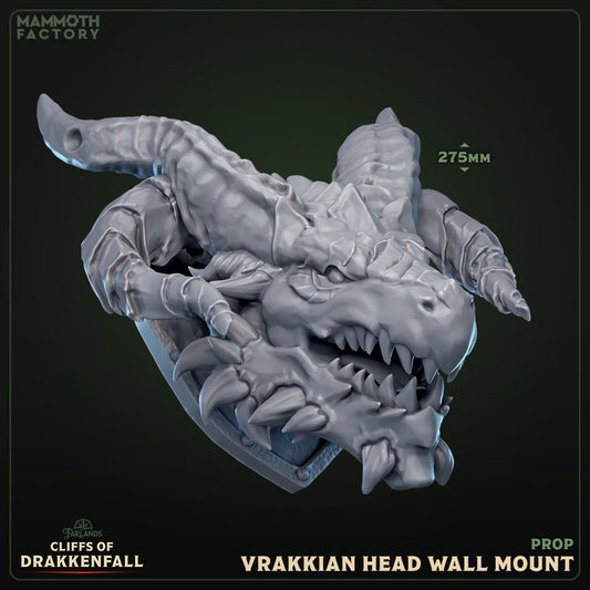 Vrakkian Wall Mount D&D miniaturen scenery - fantasy muurdecoratie uit Cliffs of Drakkenfall collectie, hoogdetail resin DND miniaturen accessoire voor tabletop RPG van Quest & Craft
