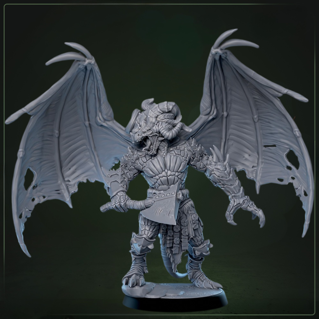 Vrakkian Ritescarred D&D miniatuur model 1 - gemuteerde krijger uit Cliffs of Drakkenfall collectie, hoogdetail resin DND miniaturen voor fantasy tabletop RPG van Quest & Craft
