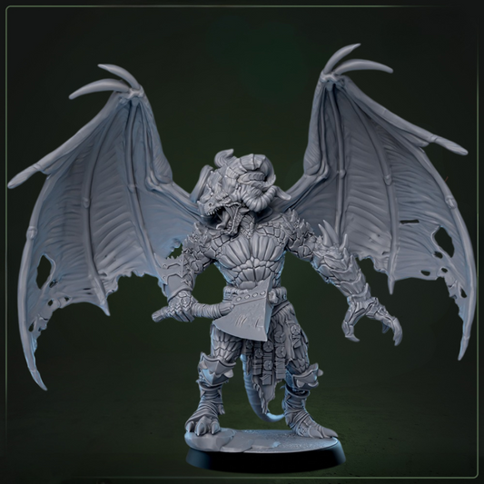 Vrakkian Ritescarred D&D miniatuur model 1 - gemuteerde krijger uit Cliffs of Drakkenfall collectie, hoogdetail resin DND miniaturen voor fantasy tabletop RPG van Quest & Craft
