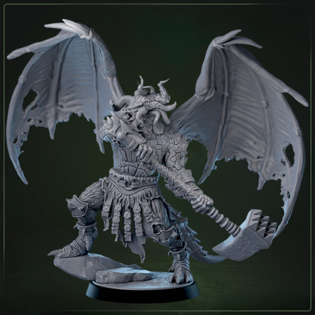 Vrakkian Ritescarred D&D miniatuur model 3 - gemuteerde strijder uit Cliffs of Drakkenfall warband, met mace, TTRPG miniaturen voor Dungeons & Dragons van Quest & Craft
