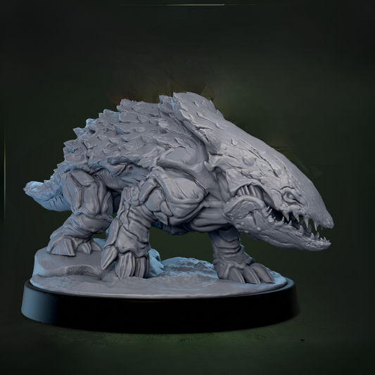 Wasteland Bulette 1 - D&D miniatuur - massive underground apex predator met armored plates uit Bloodstone Valley collectie, premium DND miniaturen fantasy monster voor TTRPG encounters uit Nederland bij Quest & Craft