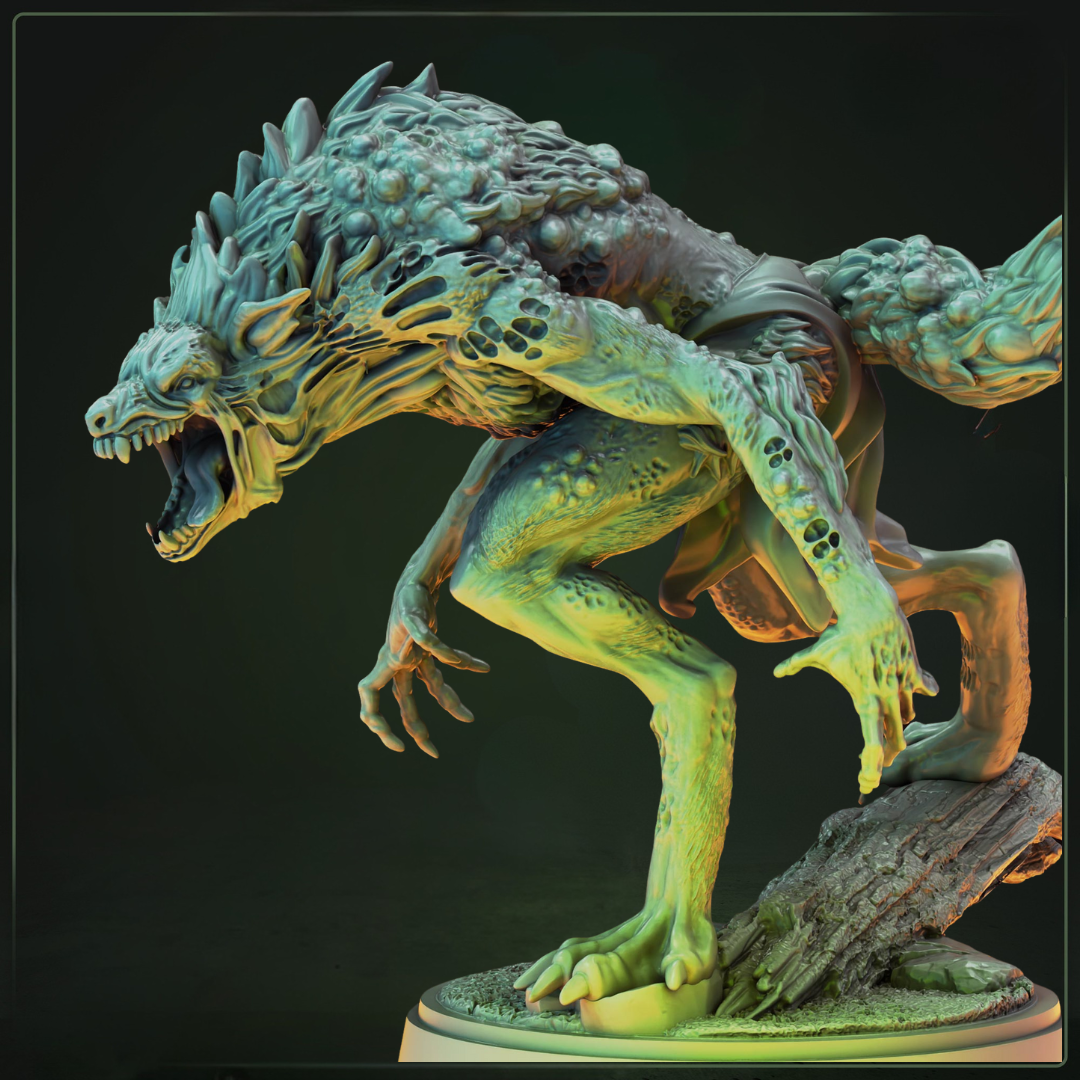 Skinwalker Lycanthrope D&D miniatuur - beestachtige weerwolf monster uit Complete Fantasy Miniaturen Collectie, hoogdetail resin DND miniaturen voor fantasy tabletop RPG van Quest & Craft
