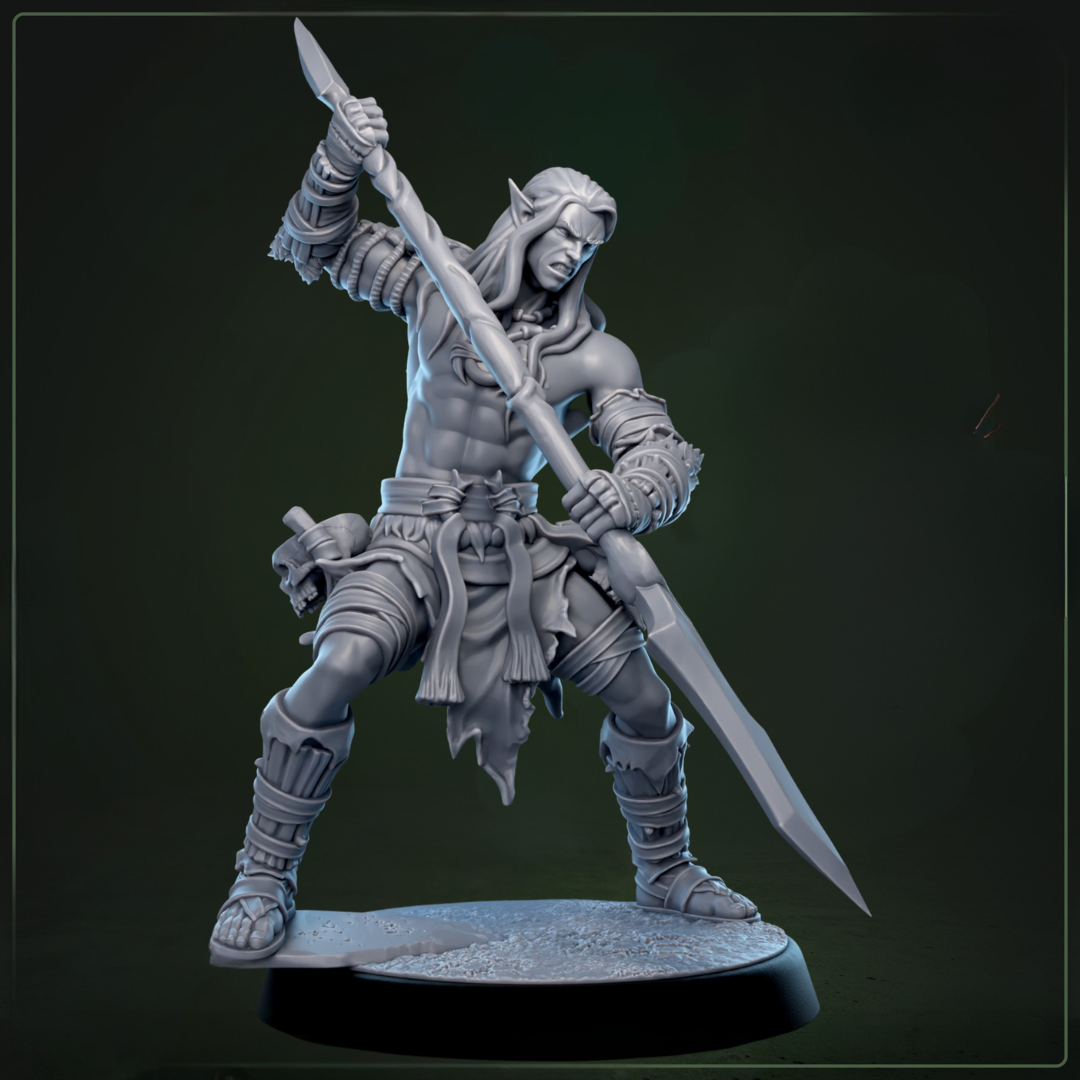 Whisperwood Guardians D&D miniatuur model 3 - toegewijde wachter uit The Whisperwoods warband, TTRPG miniaturen voor Dungeons & Dragons van Quest & Craft

