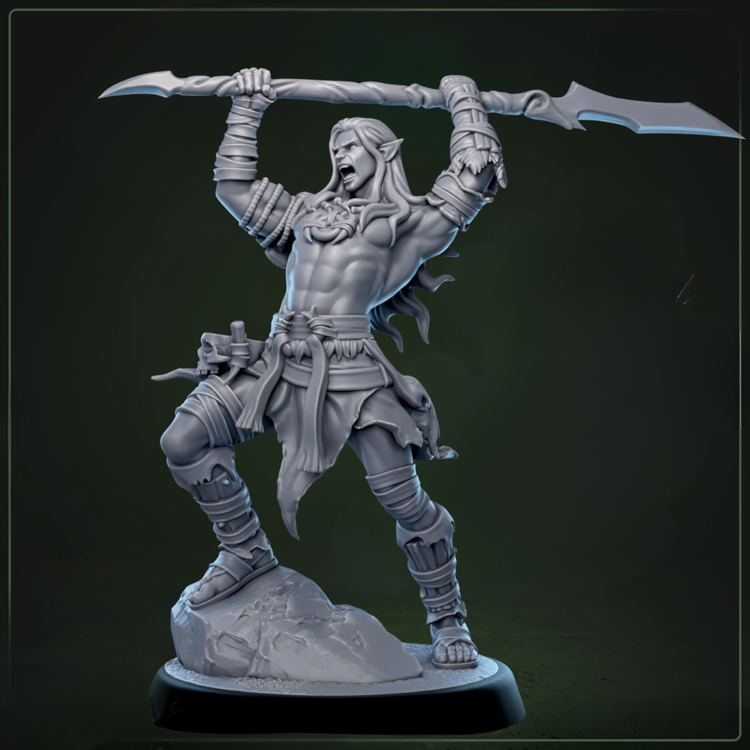Whisperwood Guardians D&D miniatuur model 4 - heilige beschermer met mystieke uitrusting uit warband collectie, DND miniaturen voor tabletop RPG bij Quest & Craft
