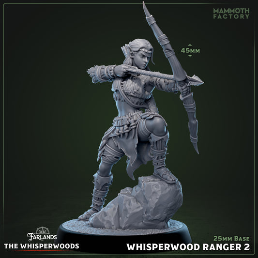 Whisperwood Rangers D&D miniatuur model 2 - tactische verkenner ranger uit warband set, fantasy miniaturen voor strategische encounters bij Quest & Craft
