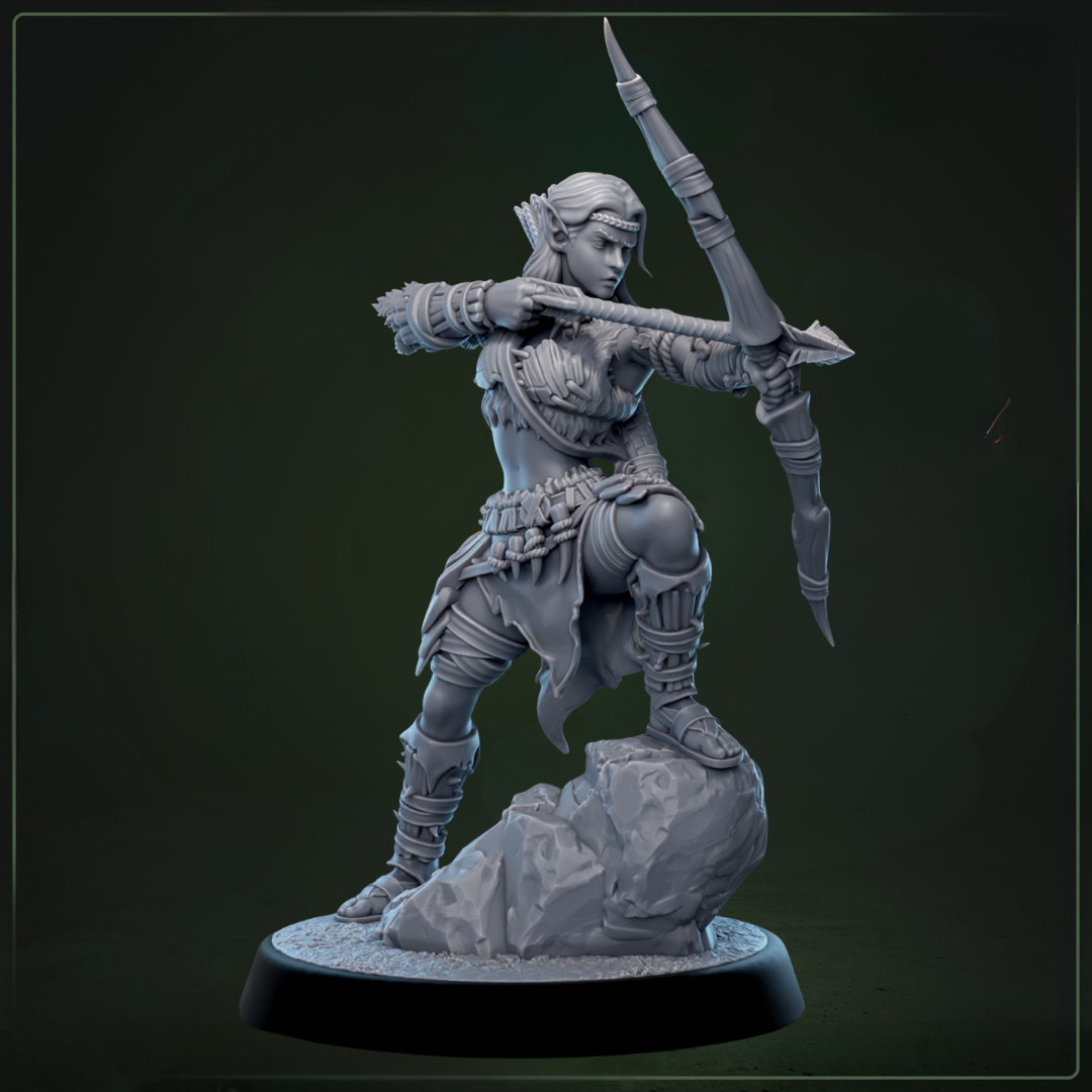 Whisperwood Rangers D&D miniatuur model 2 - tactische verkenner ranger uit warband set, fantasy miniaturen voor strategische encounters bij Quest & Craft
